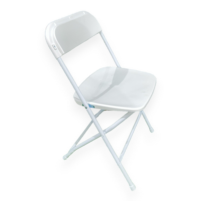 Commercial Grade White Plastic Folding Chairs - Set of 10